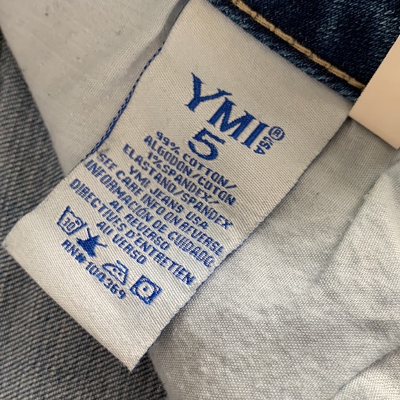 YMI Fashion Nova Dark Denim Distressed Booty Shorts - Picture 6 of 7